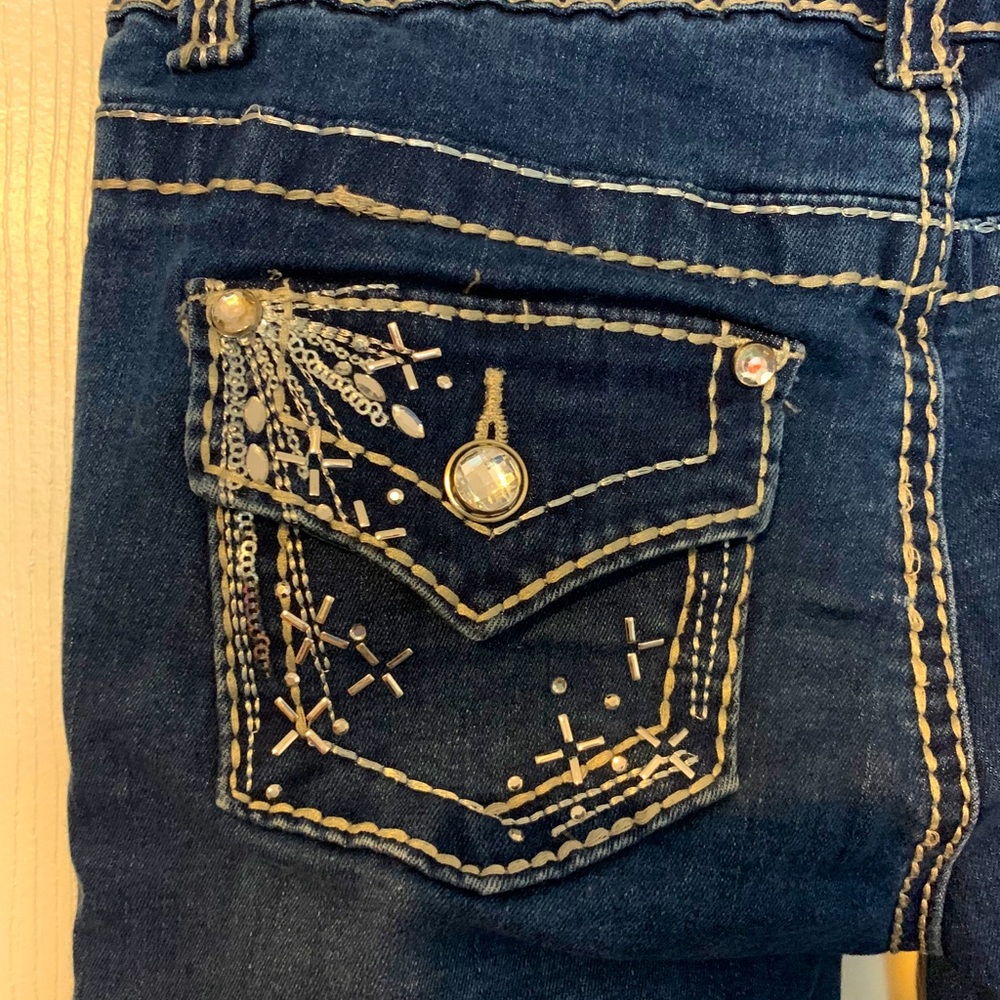 Bead and Gem detailed jeans